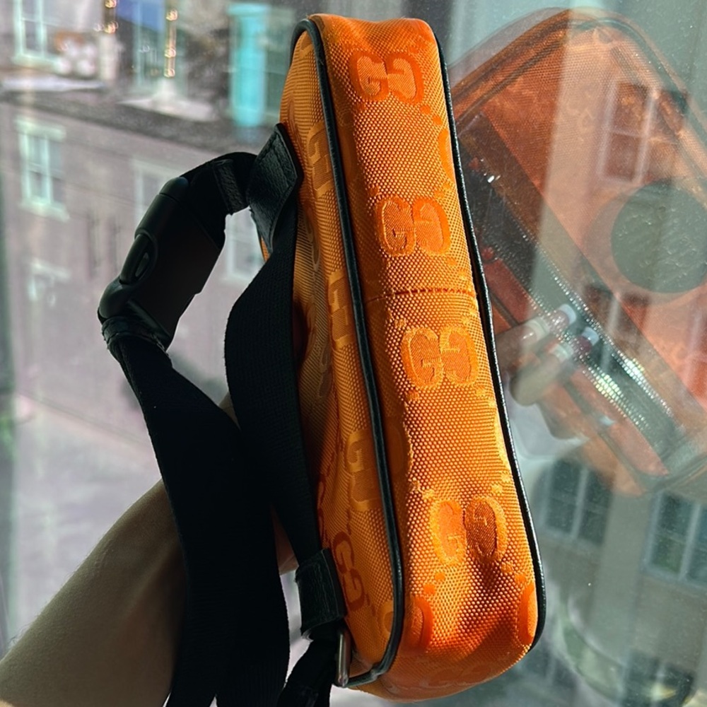 Gucci Off The Grid Orange and Black Belt Bag with Monogram Print - Picture 5 of 7